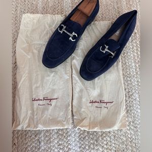 Salvatore Ferragamo Men Loafers - Suede Blue